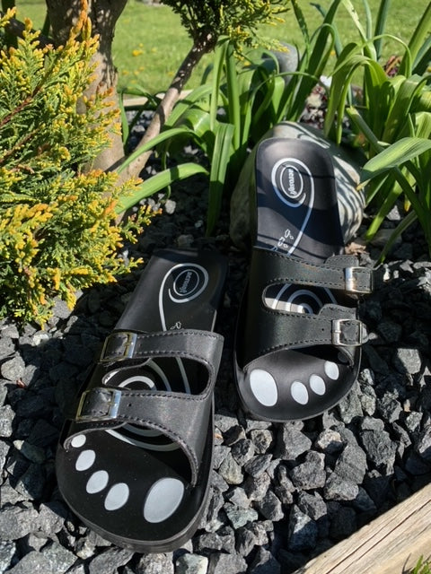 Aerosoft sandal med 2-remme i sort