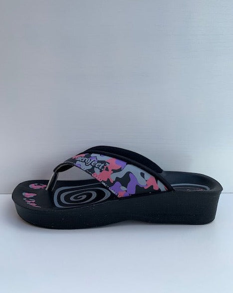 Aerofeet sandal i pink camouflage