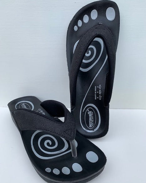 Elegant FESTLIG Aerowalk sandal i sort glimmer