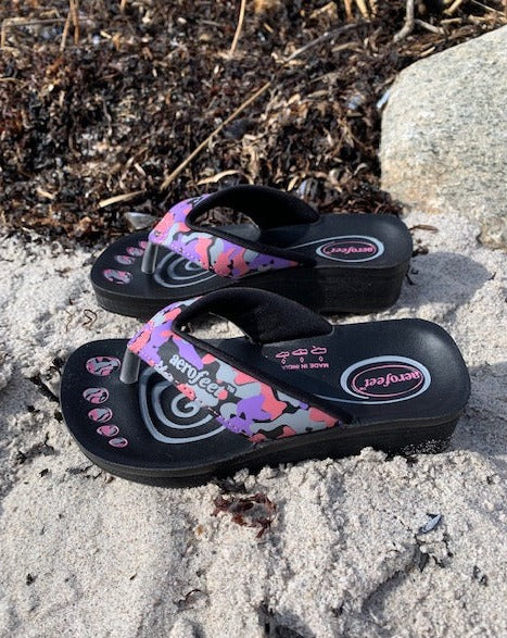 NYHED 2024 - Aerofeet sandal i pink camouflage