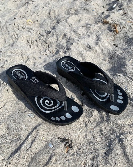 Elegant FESTLIG Aerowalk sandal i sort glimmer